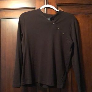 Lauren chocolate 100% cotton long sleeve pullover